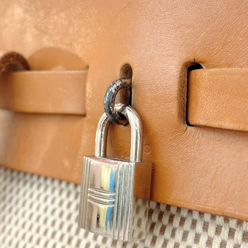 エルメス HERMES エールバッグアドPM □H刻 ベージュ・ゴールド SV金具