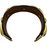 エルメス HERMES ホースビット バングル ブラック GD金具 ボックスカーフ アクセサリー