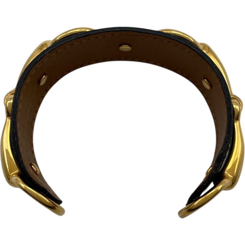 エルメス HERMES ホースビット バングル ブラック GD金具 ボックス