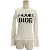 クリスチャン・ディオール Christian Dior JADORE ロゴプリントカットソー 1H12155031 ホワイト コットン レディース 長袖Ｔシャツ