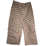 バレンシアガ BALENCIAGA BBロゴ 総柄デタッチャブルカーゴワイドパンツ 704423 ベージュ コットン メンズ カーゴパンツ