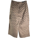 バレンシアガ BALENCIAGA BBロゴ 総柄デタッチャブルカーゴワイドパンツ 704423 ベージュ コットン メンズ カーゴパンツ