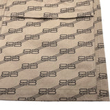 バレンシアガ BALENCIAGA BBロゴ 総柄デタッチャブルカーゴワイドパンツ 704423 ベージュ コットン メンズ カーゴパンツ