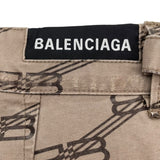 バレンシアガ BALENCIAGA BBロゴ 総柄デタッチャブルカーゴワイドパンツ 704423 ベージュ コットン メンズ カーゴパンツ