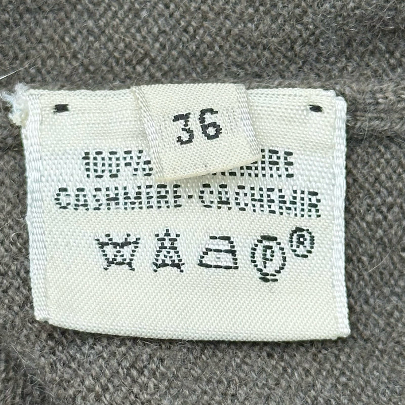HERMES カシミヤ Vネックセーター エルメス HERMES Vネックカシミヤニットセーター グリーン カシミヤ