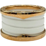 ブルガリ BVLGARI ビーゼロワンリング 4バンド (M) ピンクゴールド Au750 ホワイトセラミック ジュエリー