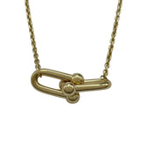 ティファニー TIFFANY＆CO ハードウェアスモールダブルリングネックレス ゴールド Au750 ジュエリー