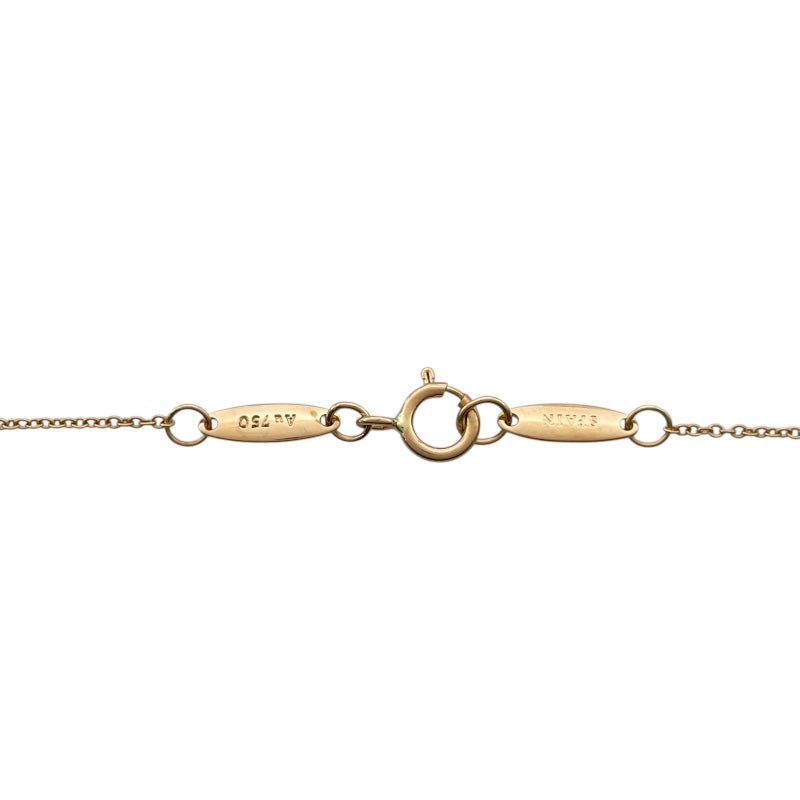 【極美品】TIFFANY ネックレス AU750 オープンハート ゴールドコンビ ティファニー TIFFANY＆CO オープンハートネックレスミニ ピンク