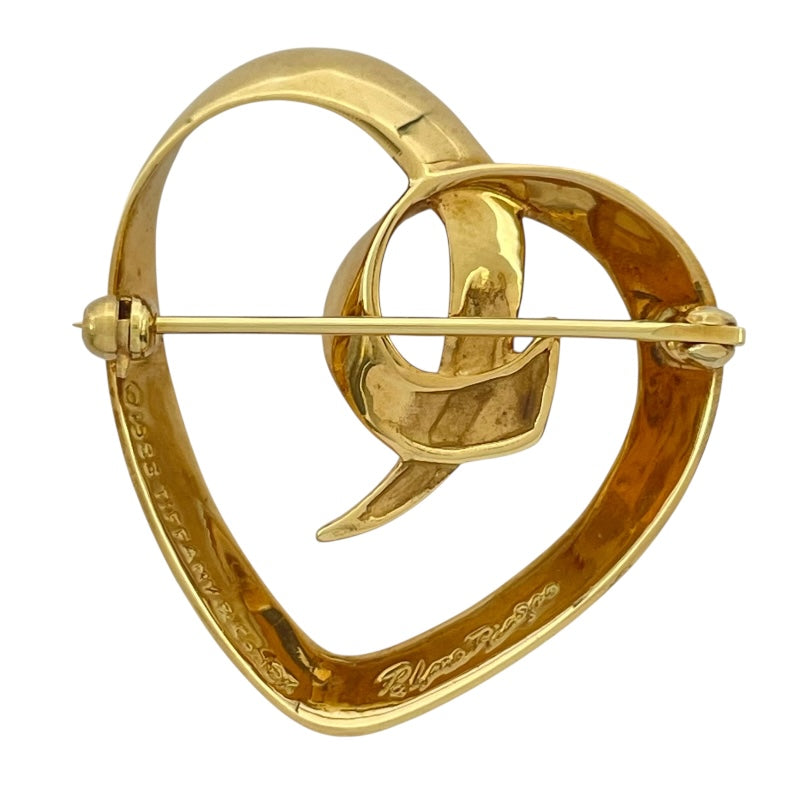 ティファニー TIFFANY＆CO オープンハートブローチ ゴールド 18K