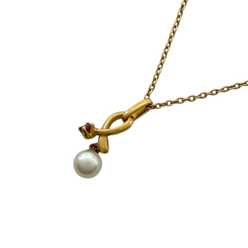 ミキモト パール ネックレス ペンダントK18YGイエローゴールド チェーン ミキモト MIKIMOTO パールネックレス イエローゴールド K18 ルビー