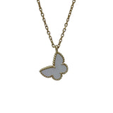 ヴァンクリーフ＆アーペル Van Cleef & Arpels スウィートアルハンブラパピヨンネックレス イエローゴールド Au750 マザーオブパール ジュエリー