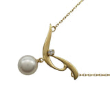 ミキモト MIKIMOTO パールネックレス イエローゴールド K18 ダイヤモンド ジュエリー