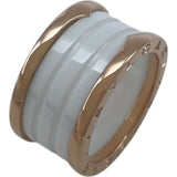ブルガリ BVLGARI ビーゼロワンリング4バンド(M) ピンクゴールド 750 ホワイトセラミック ジュエリー