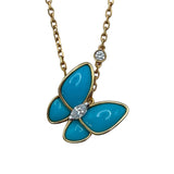 ヴァンクリーフ＆アーペル Van Cleef & Arpels ドゥパピヨンネックレス ゴールド Au750 ターコイズ ジュエリー