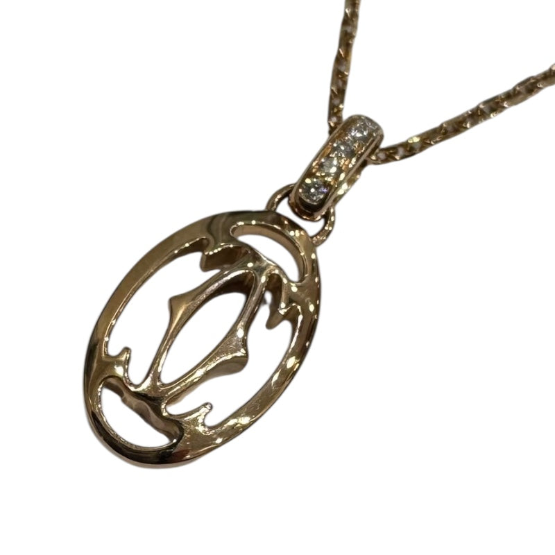 カルティエ Cartier ロゴドゥーブルCネックレス ピンクゴールド Au750