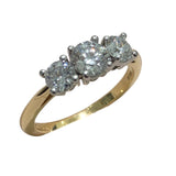 ティファニー TIFFANY＆CO スリーストーンリング ゴールド K18/PT950/ダイヤ ジュエリー
