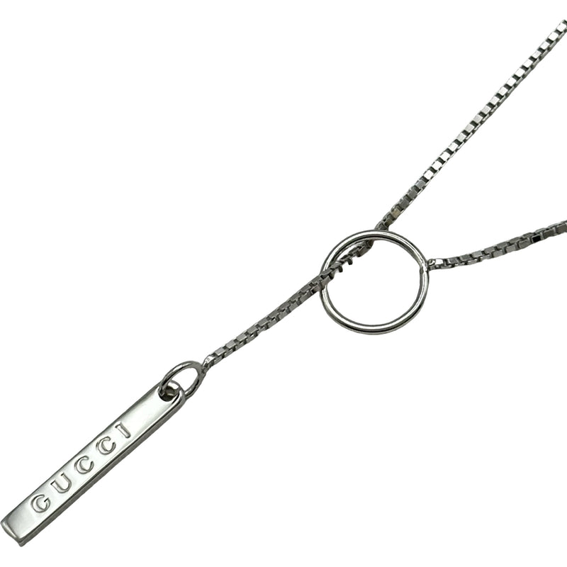 【GUCCI】662110 ラリアットネックレス 750YG☆Ａ品☆質屋 ユニオン本通店 グッチ グッチ GUCCI ラリアットネックレス ホワイトゴールド 750 ジュエリー