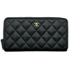 シャネル CHANEL クラシック ロング ジップ ウォレット AP0242 ブラック ゴールド金具 キャビアスキン レディース 長財布