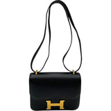 エルメス HERMES コンスタンス3 ミニ K刻 ブラック GD金具 シェーブル レディース ショルダーバッグ