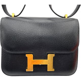 エルメス HERMES コンスタンス3 ミニ K刻 ブラック GD金具 シェーブル レディース ショルダーバッグ