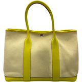 エルメス HERMES ガーデンパーティPM D刻 ライム SV金具 トワル レディース ハンドバッグ