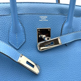 エルメス HERMES バーキン30 □R刻 ブルーパラダイス SV金具 トゴ レディース ハンドバッグ