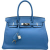 エルメス HERMES バーキン30 □R刻 ブルーパラダイス SV金具 トゴ レディース ハンドバッグ