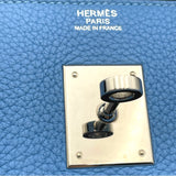 エルメス HERMES バーキン30 □R刻 ブルーパラダイス SV金具 トゴ レディース ハンドバッグ
