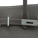 エルメス HERMES バーキン35 □P刻 エトゥープ SV金具 トゴ レディース ハンドバッグ