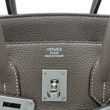 エルメス HERMES バーキン35 □P刻 エトゥープ SV金具 トゴ レディース ハンドバッグ
