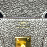 エルメス HERMES バーキン25 B刻 エトゥープ GD金具 トゴ レディース ハンドバッグ