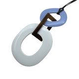 エルメス HERMES ネックレス ホワイト ライトブルー バッファローホーン・ラッカーウッド ジュエリー