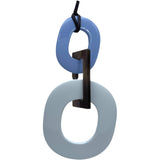 エルメス HERMES ネックレス ホワイト ライトブルー バッファローホーン・ラッカーウッド ジュエリー