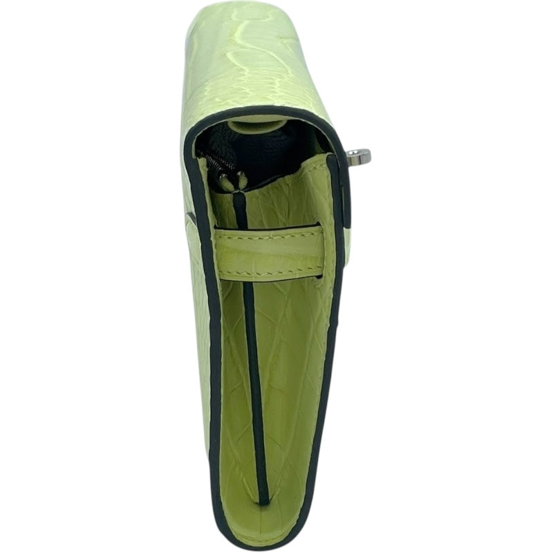 極美品★HERMES★ エルメス ランチョンマット 日時計 太陽 グリーン エルメス HERMES ケリートゥーゴー Z刻 ジョーヌブルジョン SV金具