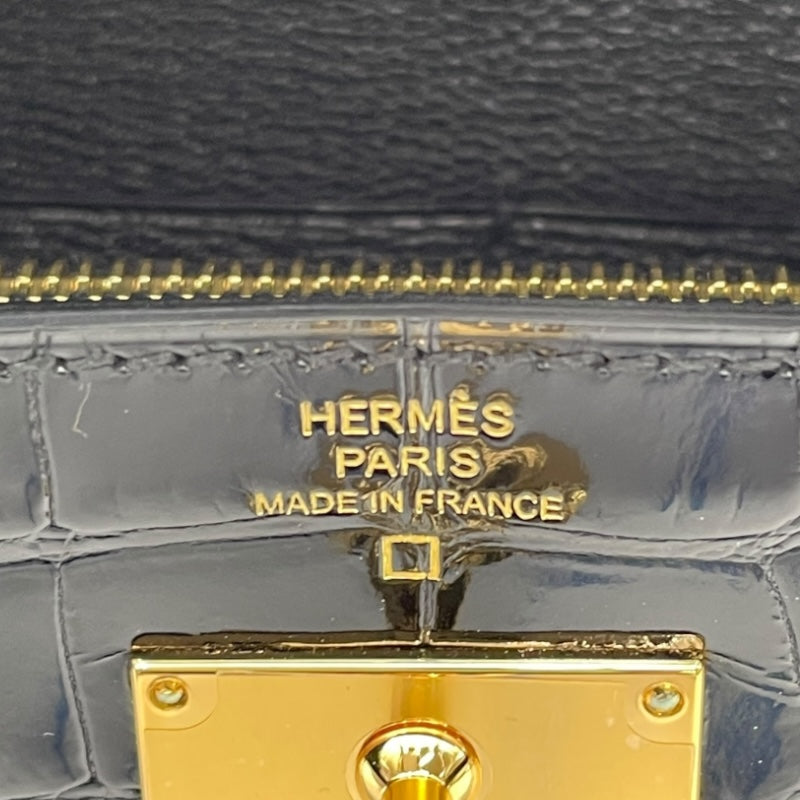 エルメス HERMES ケリートゥーゴー B刻 ブラック GD金具 アリゲーター