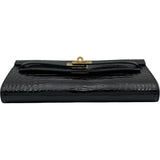 エルメス HERMES ケリートゥーゴー B刻 ブラック GD金具 アリゲーター レディース ショルダーバッグ