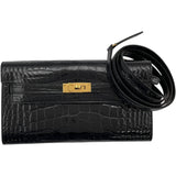 エルメス HERMES ケリートゥーゴー B刻 ブラック GD金具 アリゲーター レディース ショルダーバッグ