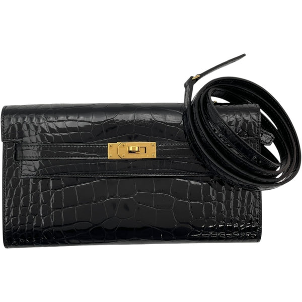 エルメス HERMES ケリートゥゴー タッチ B刻 ブラック　ゴールド金具 エプソン・アリゲーター レディース ショルダーバッグ エルメス HERMES ケリートゥゴー タッチ B刻 ブラック ゴールド金具