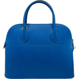 エルメス HERMES ボリード35 □D刻 ブルーフランス GD金具 クシュベル レディース ショルダーバッグ