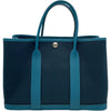 エルメス HERMES ガーデンパーティTPM B刻 ブルー SV金具 トワル レディース トートバッグ