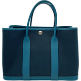 エルメス HERMES ガーデンパーティTPM B刻 ブルー SV金具 トワル レディース トートバッグ