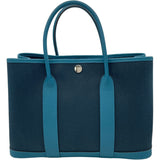 エルメス HERMES ガーデンパーティTPM B刻 ブルー SV金具 トワル レディース トートバッグ