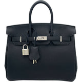 エルメス HERMES バーキン25 K刻 ブラック SV金具 トゴ レディース ハンドバッグ