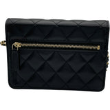 シャネル CHANEL フリルチェーンウォレット 30番台 ブラック GD金具 ラム レディース ショルダーバッグ