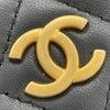シャネル CHANEL フリルチェーンウォレット 30番台 ブラック GD金具 ラム レディース ショルダーバッグ