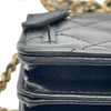 シャネル CHANEL フリルチェーンウォレット 30番台 ブラック GD金具 ラム レディース ショルダーバッグ