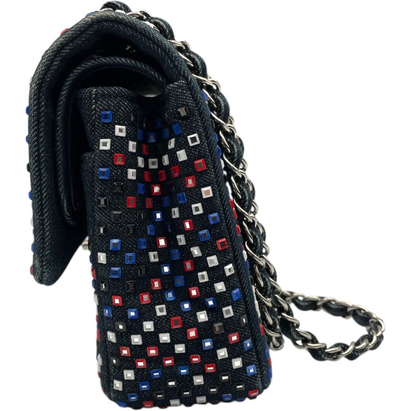 シャネル CHANEL マトラッセ25 A01112 22番台 ネイビー デニム・ビジュー レディース ショルダーバッグ シャネル CHANEL マトラッセ25 A01112 22番台 ネイビー デニム