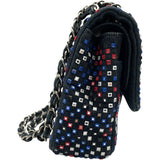 シャネル CHANEL マトラッセ25 A01112 22番台 ネイビー デニム・ビジュー レディース ショルダーバッグ