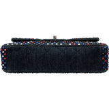 シャネル CHANEL マトラッセ25 A01112 22番台 ネイビー デニム・ビジュー レディース ショルダーバッグ