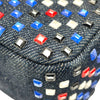 シャネル CHANEL マトラッセ25 A01112 22番台 ネイビー デニム・ビジュー レディース ショルダーバッグ